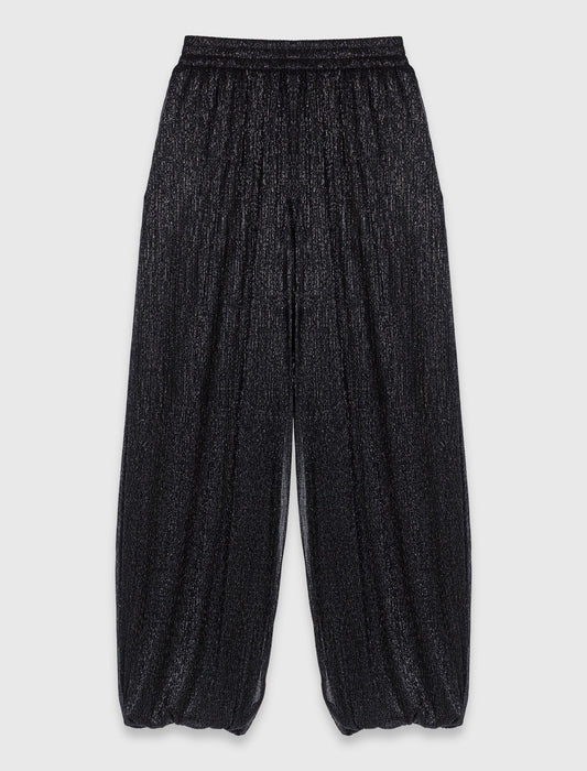Metallic Harem Trousers Black