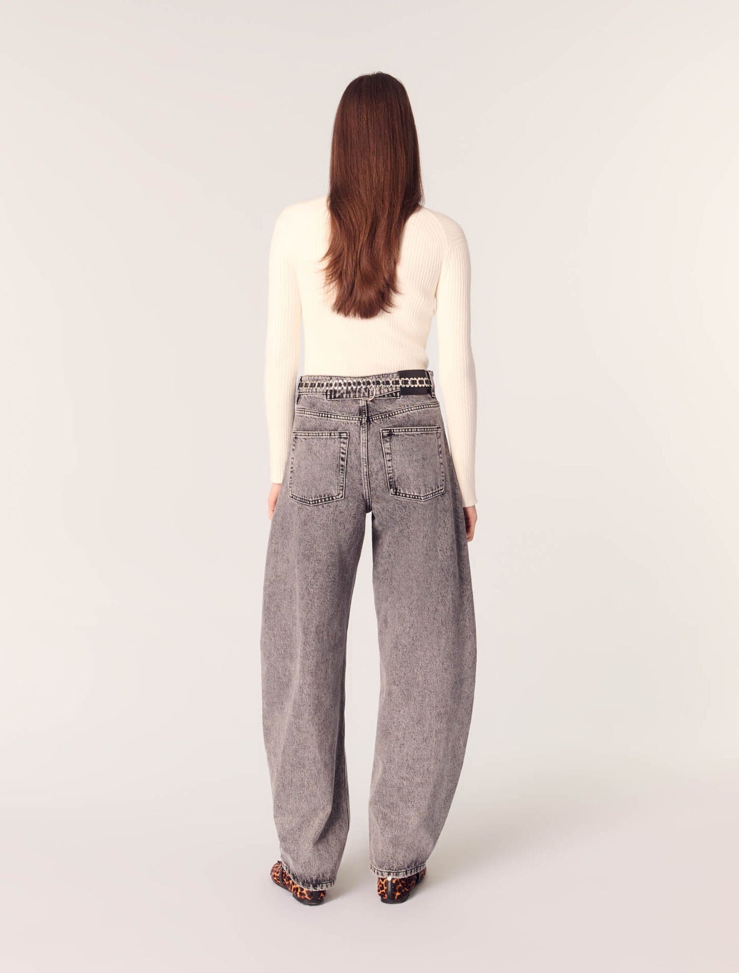 Ecru-Rib knit jumper