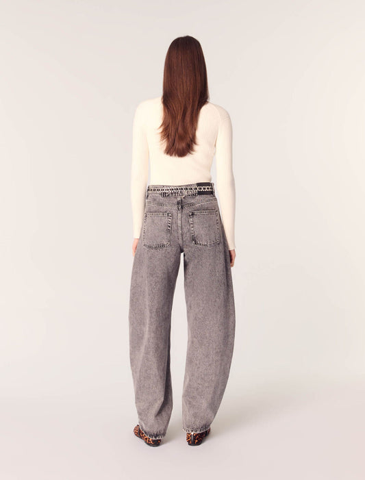 Ecru-Rib knit jumper