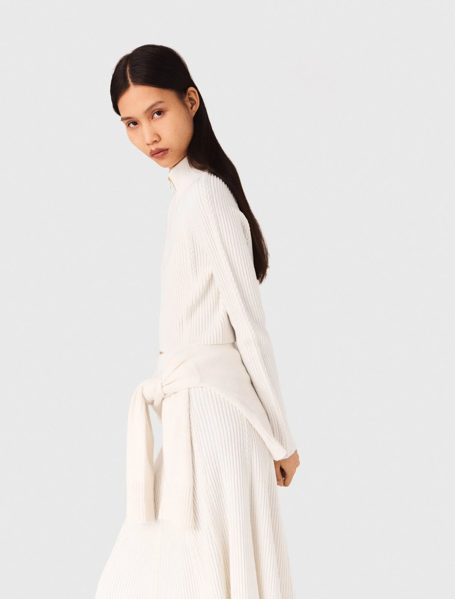 High-neck jumper Ecru