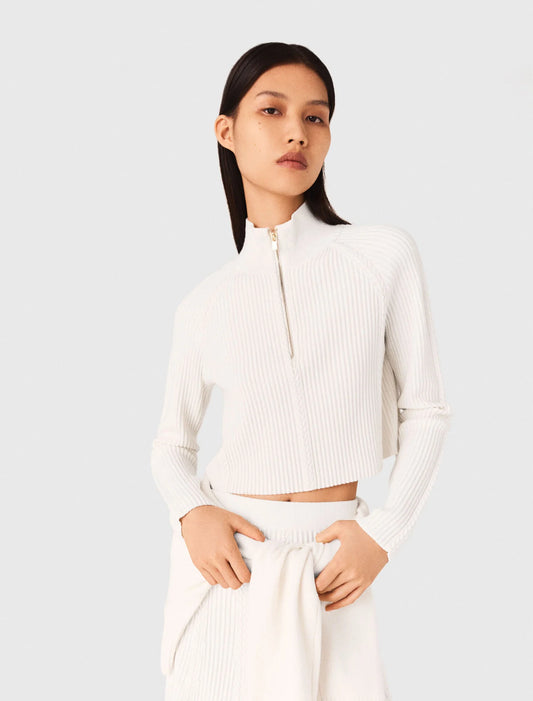 High-neck jumper Ecru