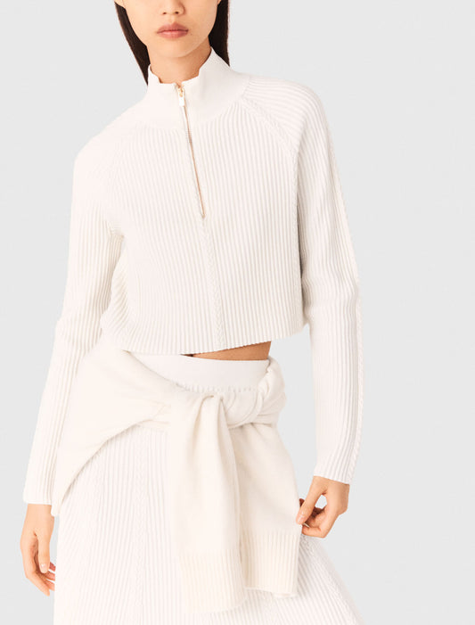 High-neck jumper Ecru