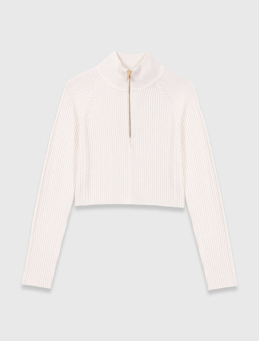 High-neck jumper Ecru