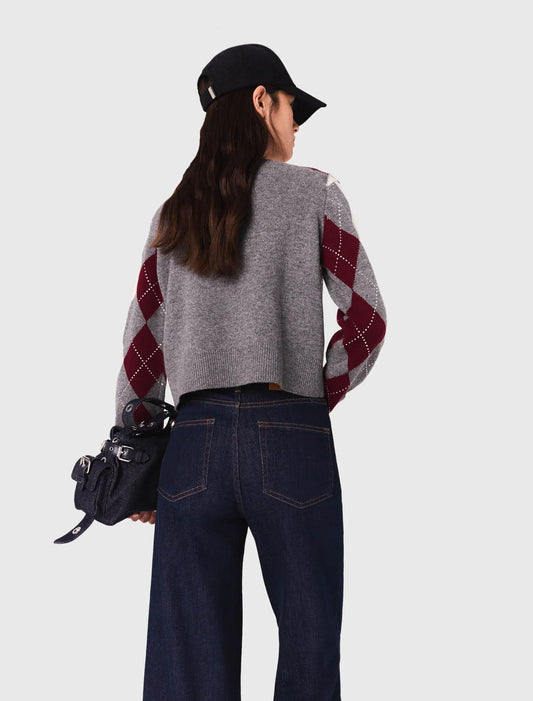 Argyle crop jumper
