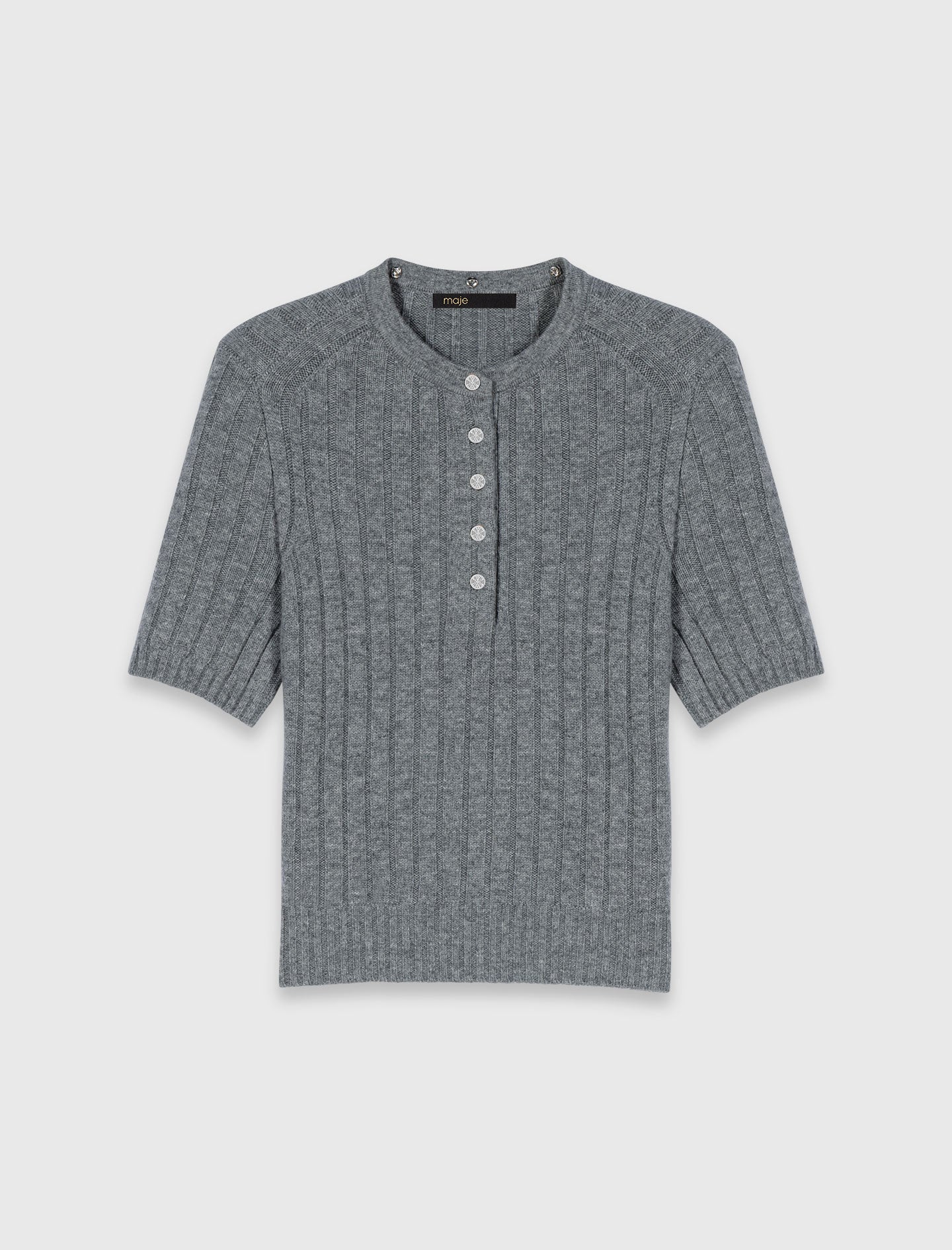 Removable Beaded Collar Jumper Grey