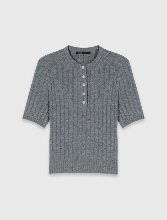 Removable Beaded Collar Jumper Grey