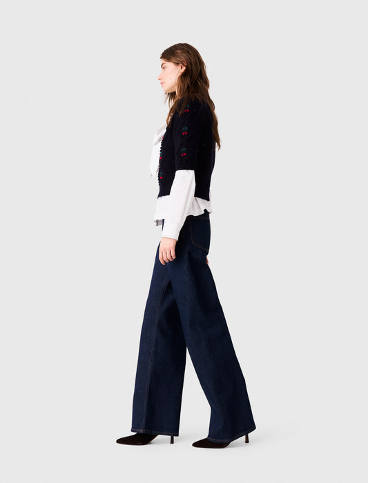 Jumper with embroidered cherries Navy