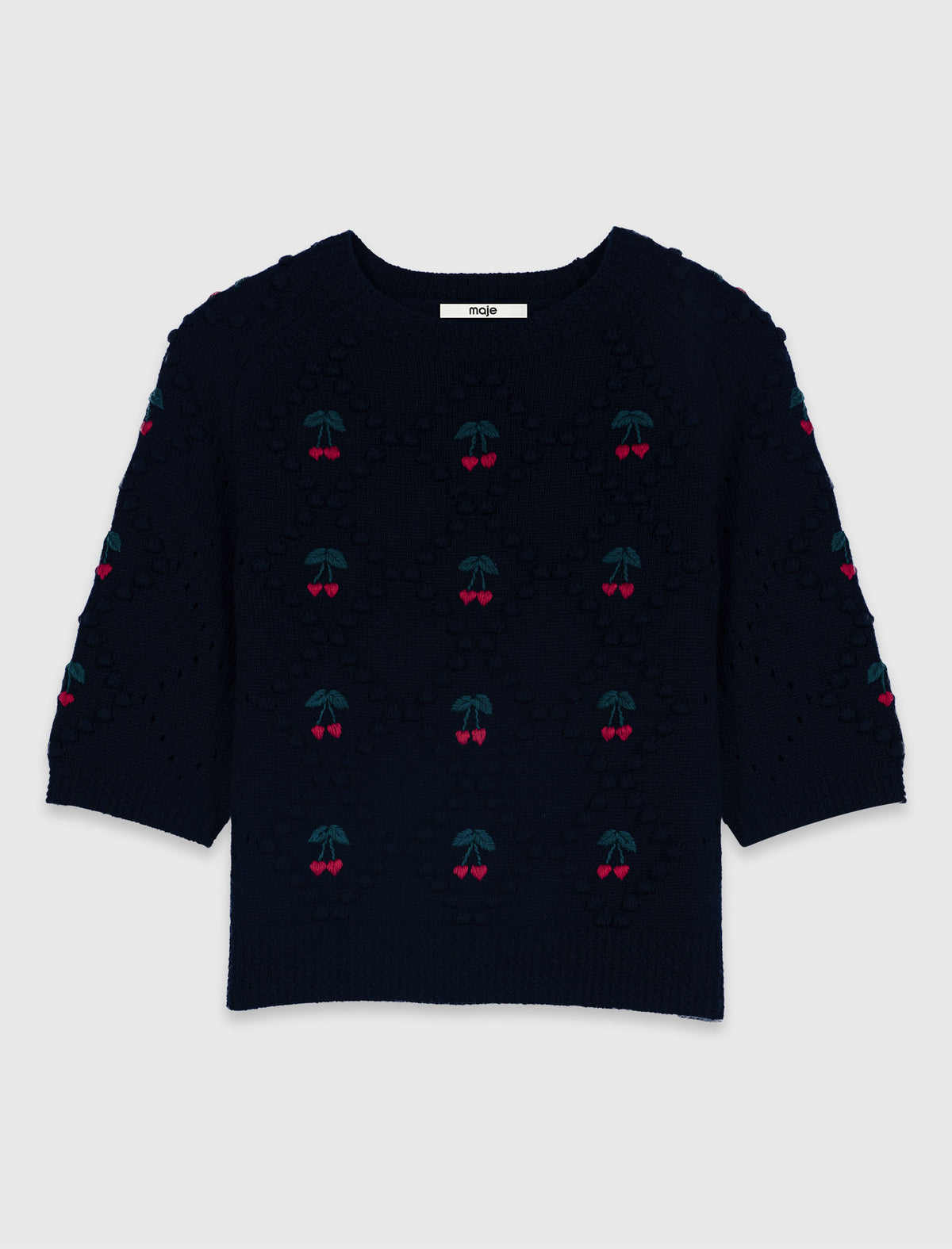 Jumper with embroidered cherries Navy