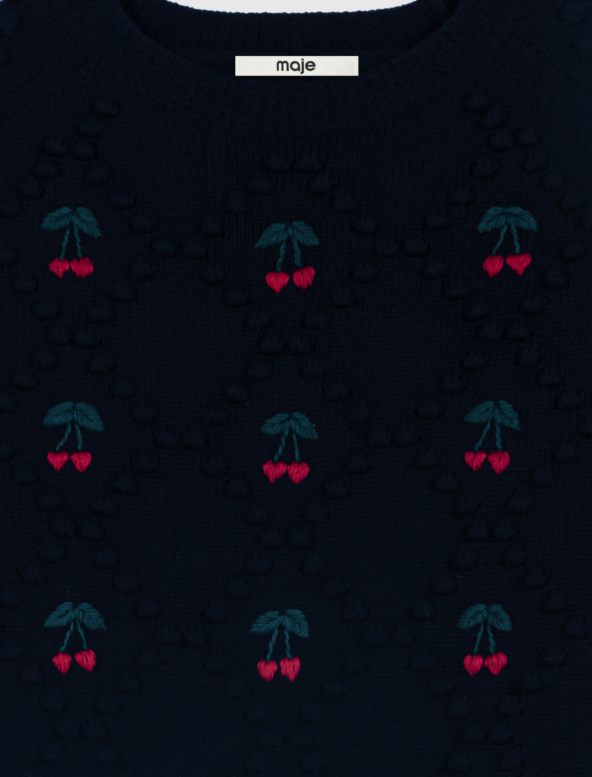 Jumper with embroidered cherries Navy