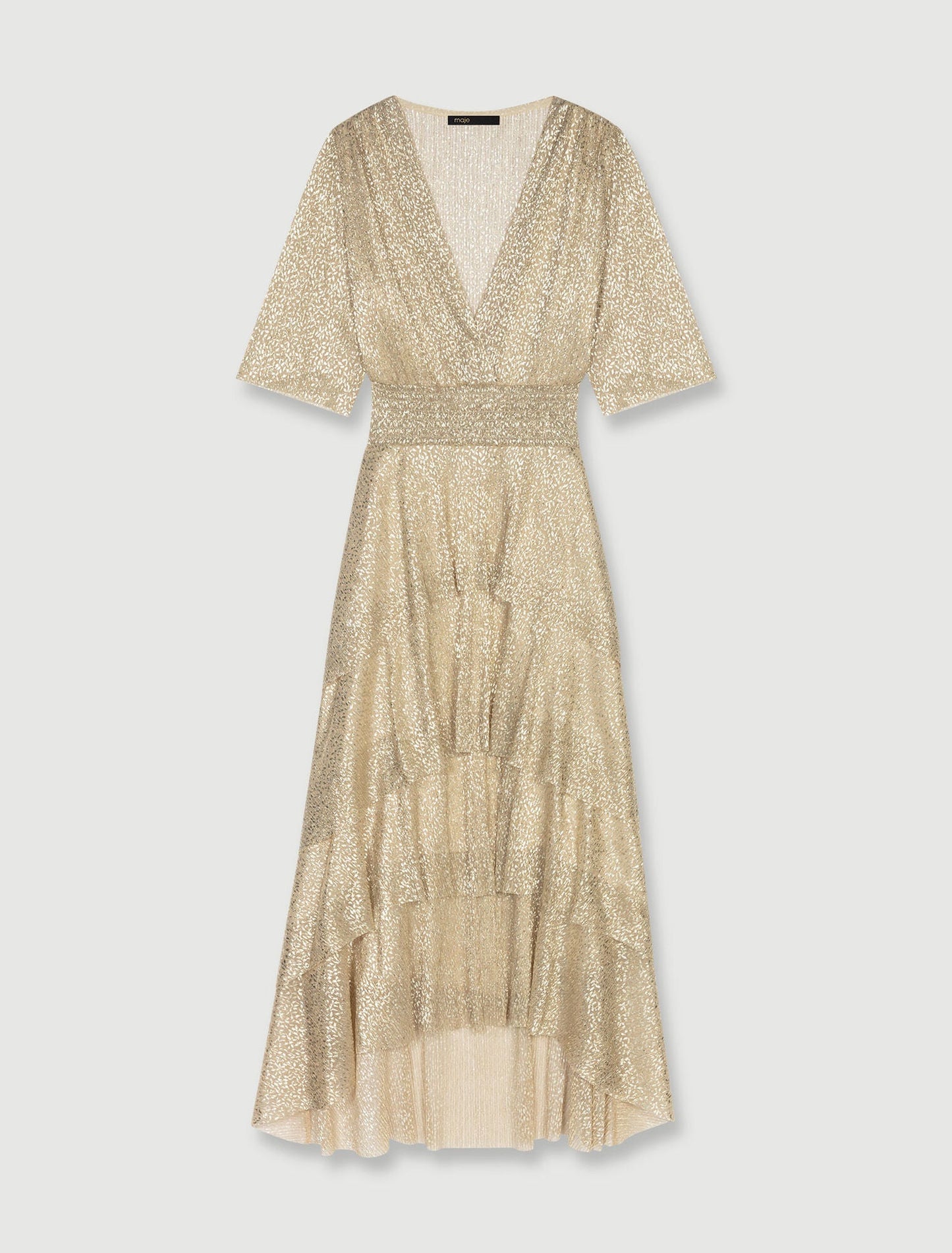 Gold-Shimmer dress with ruffles