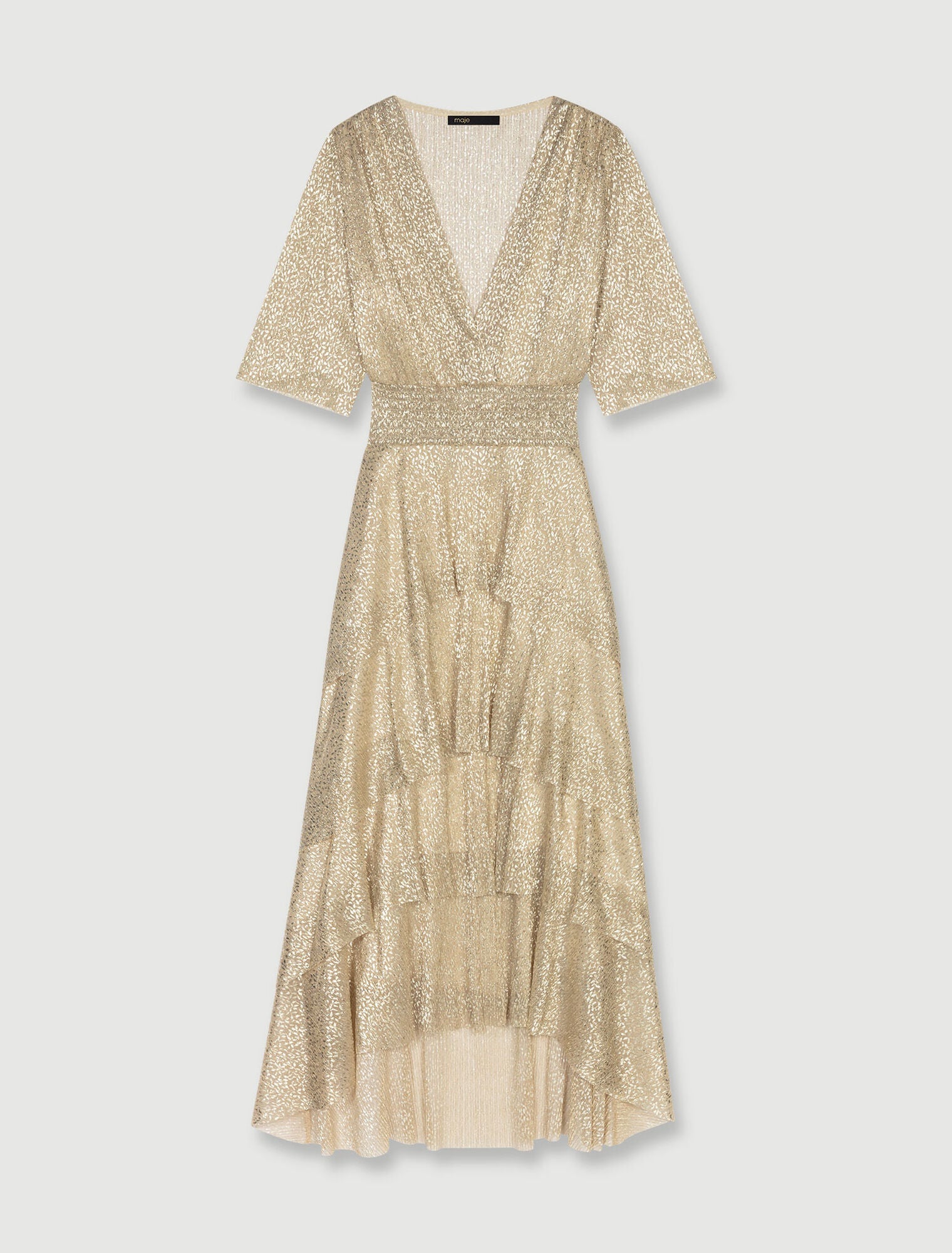 Gold-Shimmer dress with ruffles
