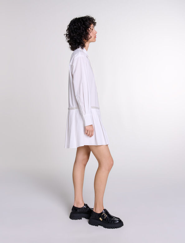 White   Beaded shirt dress