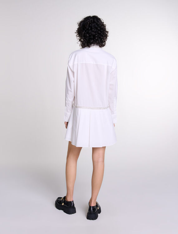 White   Beaded shirt dress