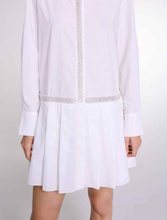 White   Beaded shirt dress
