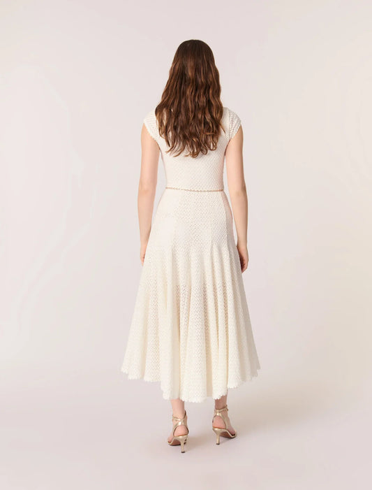 White-Crochet-knit maxi dress