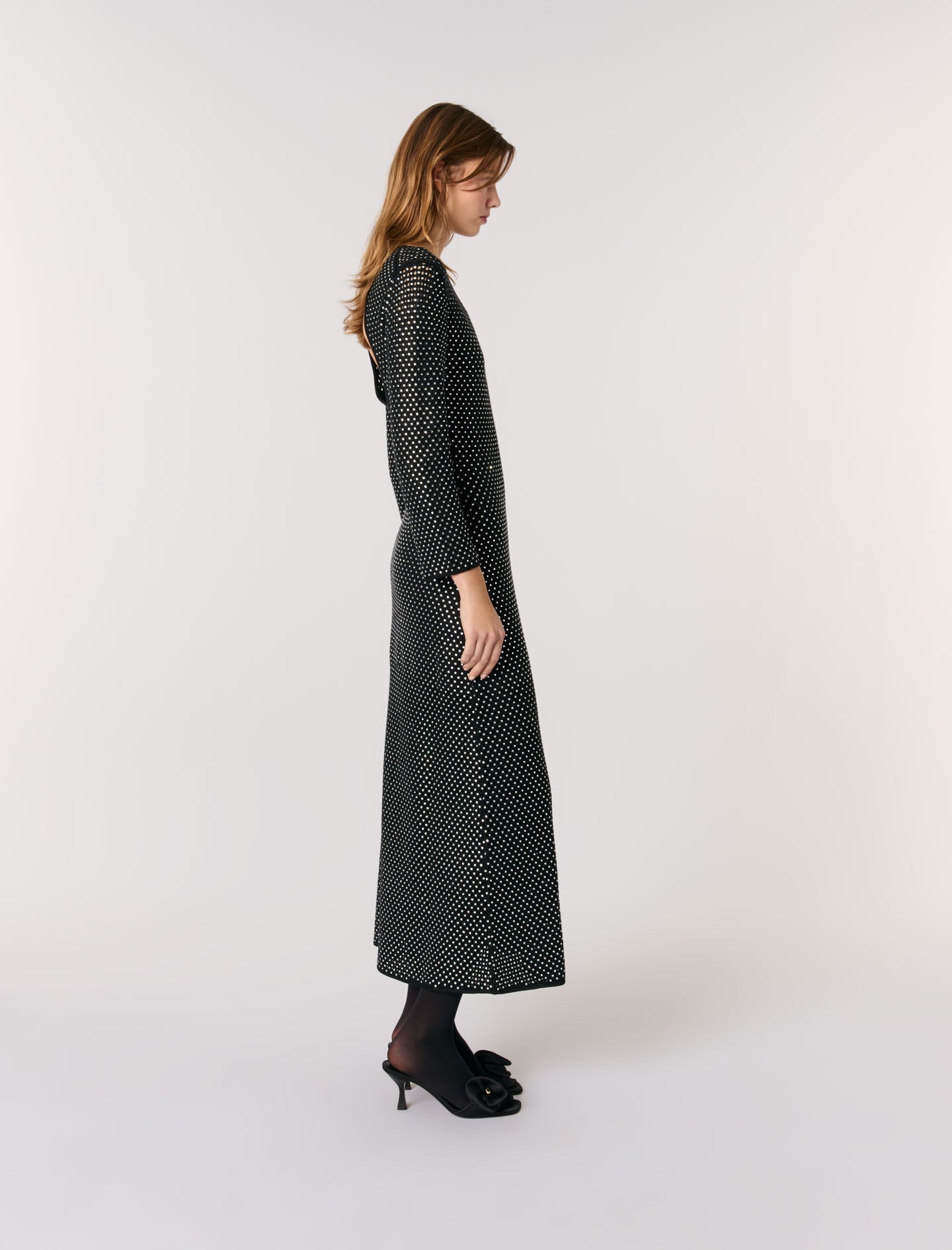 Black Rhinestone Maxi Dress