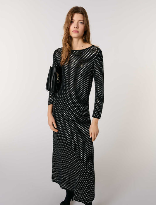 Black Rhinestone Maxi Dress