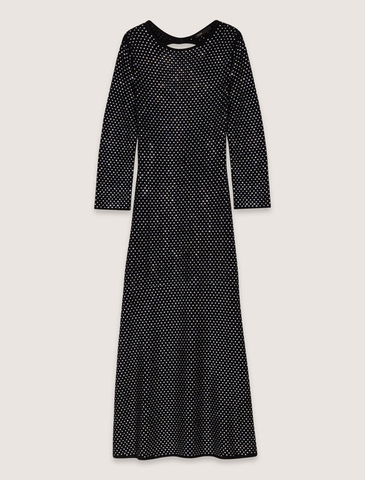 Black Rhinestone Maxi Dress
