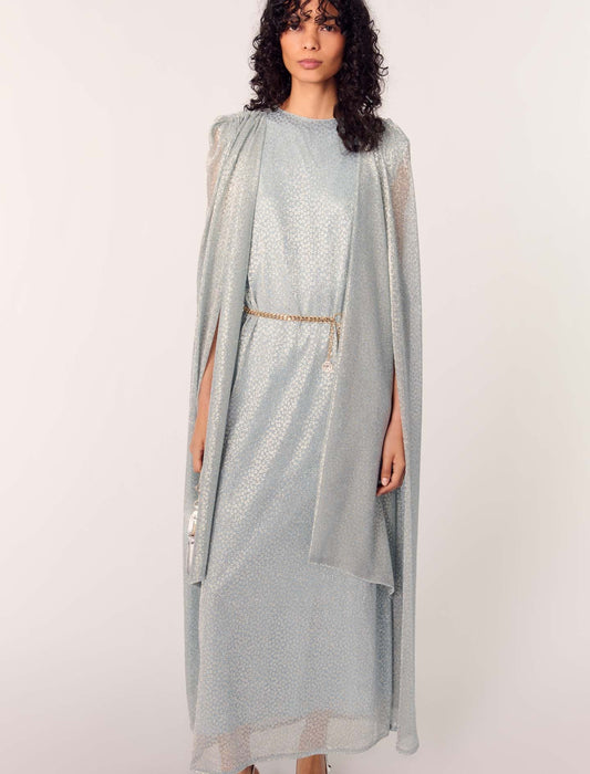 Blue Sky Maxi Dress with Cape