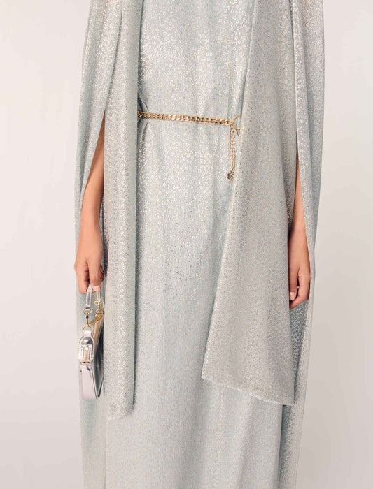 Blue Sky Maxi Dress with Cape
