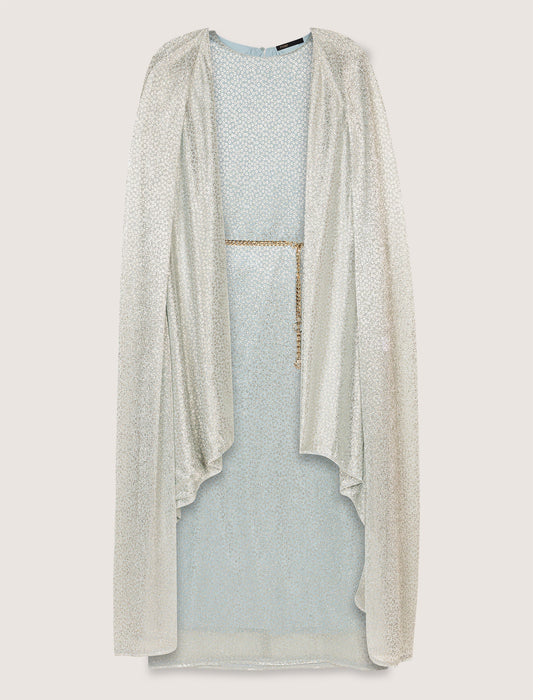 Blue Sky Maxi Dress with Cape