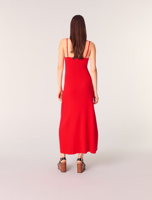 Red-Strap Knit Dress