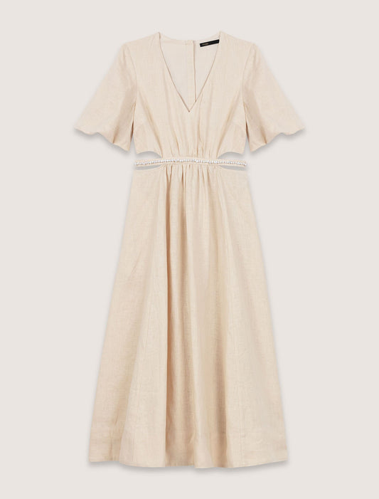 Beige-featured-Linen maxi dress