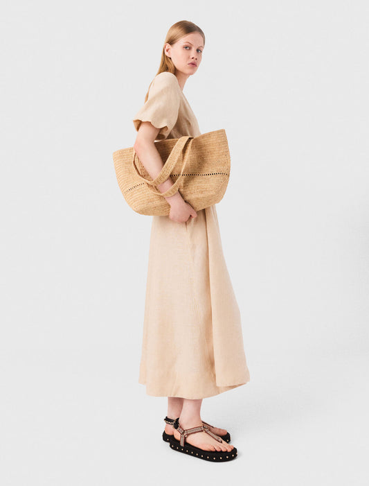 Beige-Linen maxi dress