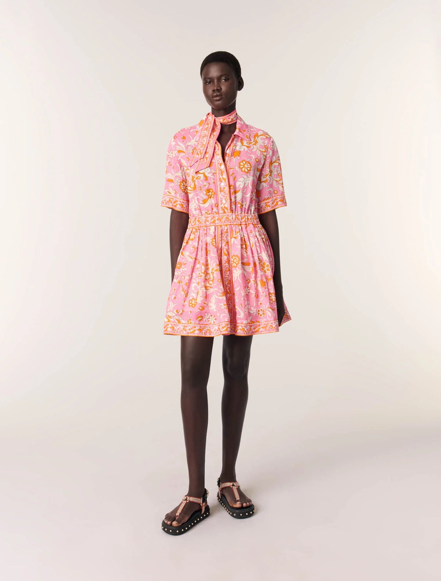 Short flowing patterned dress
