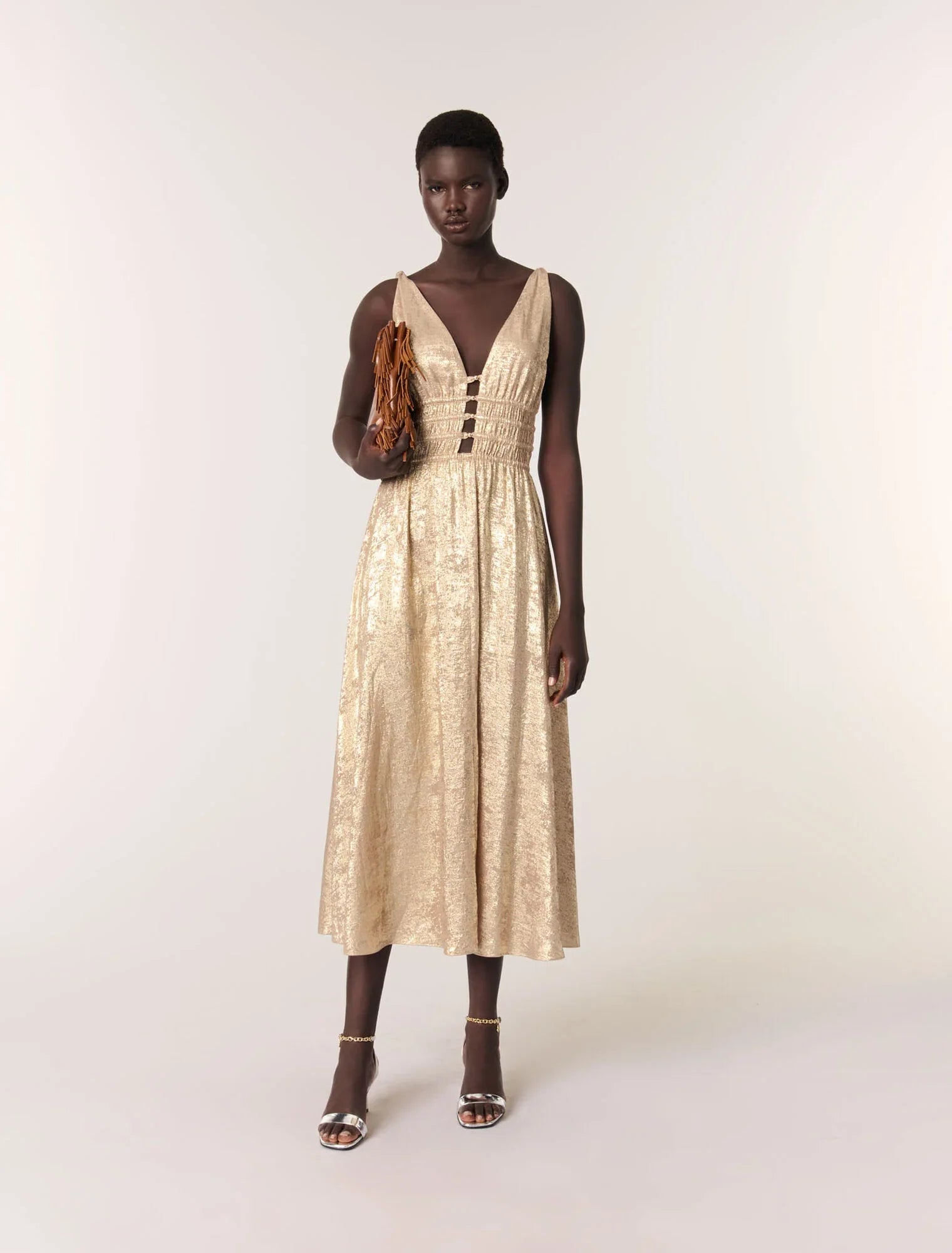 Metallic maxi dress