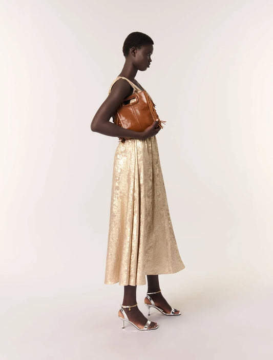 Gold-Metallic maxi dress
