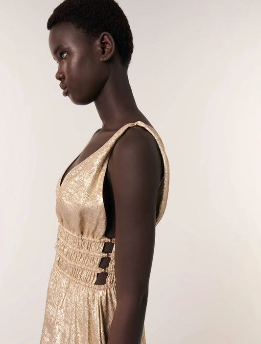 Gold-Metallic maxi dress