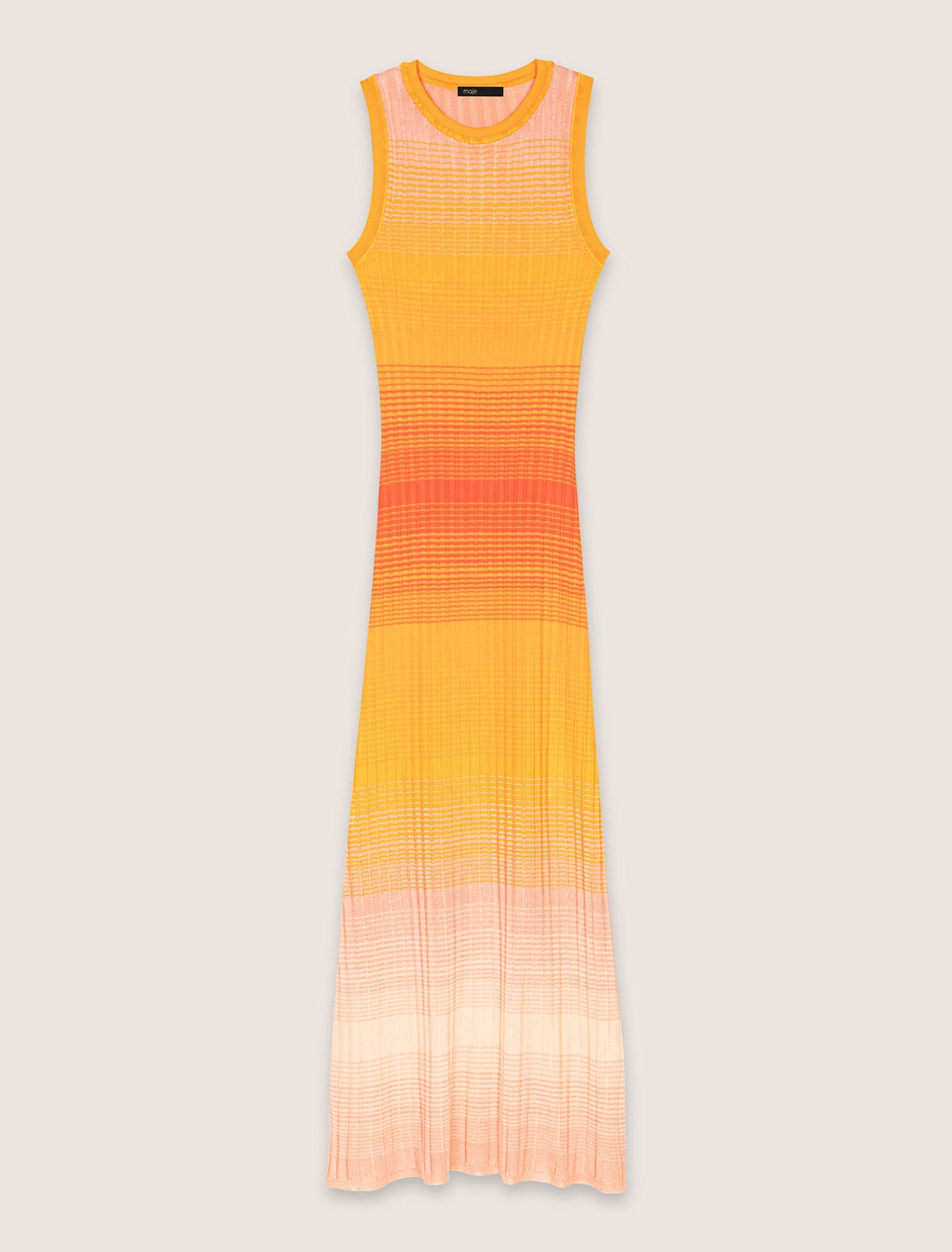 Orange-Tie-dye knit maxi dress