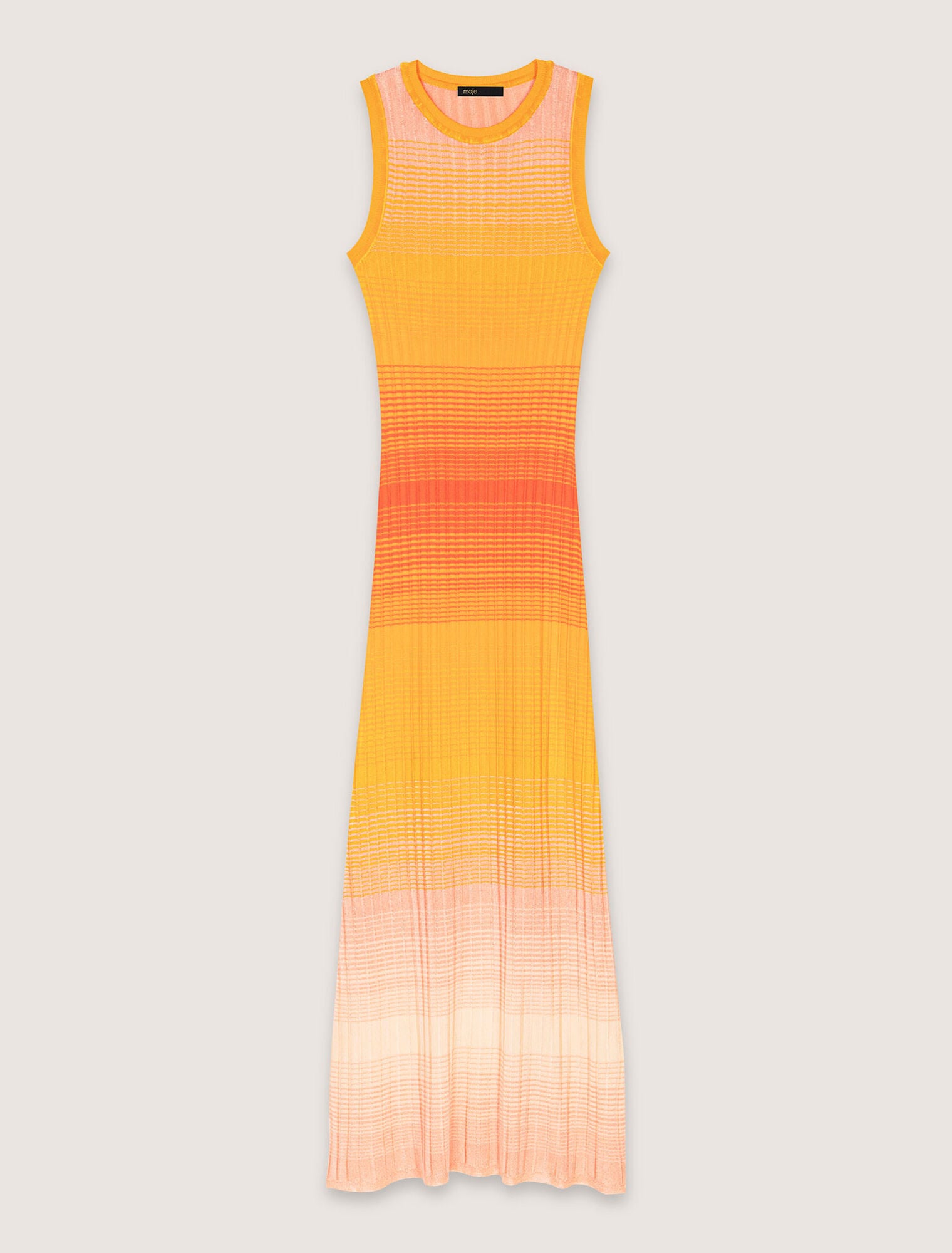 Orange-Tie-dye knit maxi dress