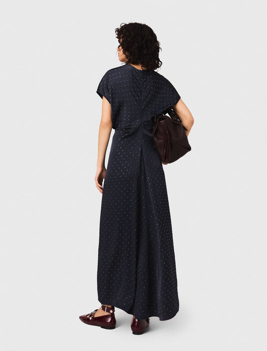 Studded satin maxi dress