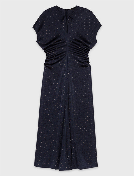 Studded satin maxi dress
