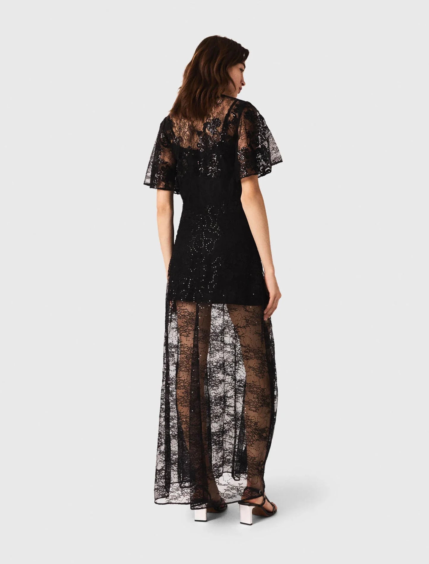 Lace maxi dress Black