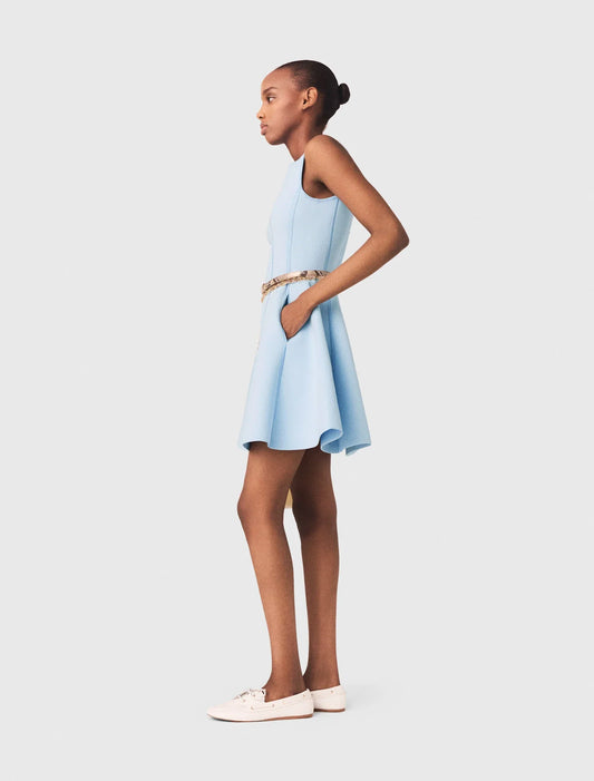 Skater Dress With Jewelled Bows Blue Sky