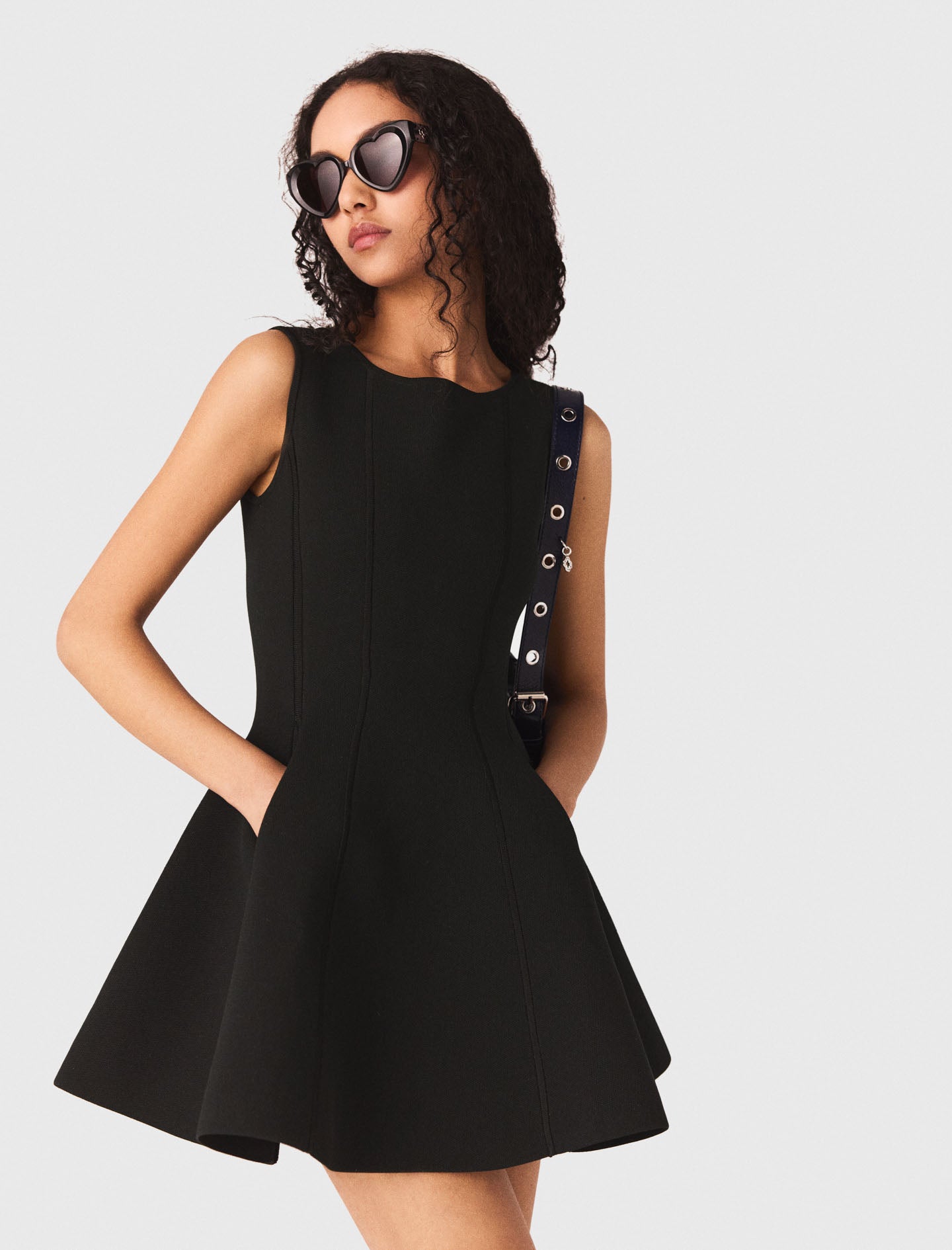 Skater dress with jewelled bows BLACK