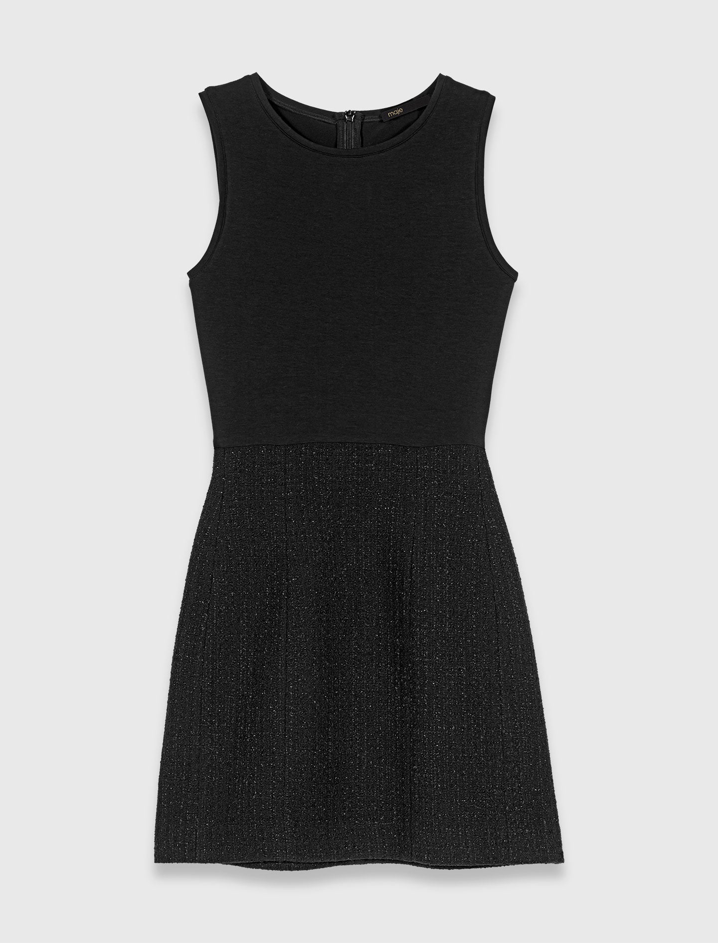 2-In-1 Shiny Tweed Dress Black