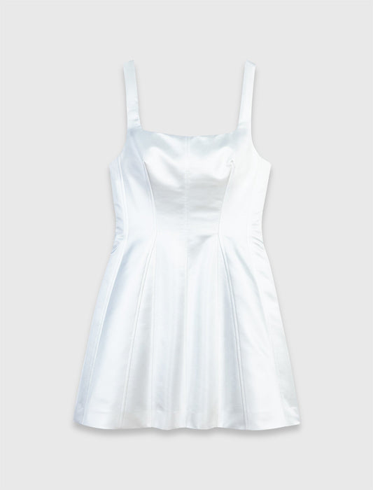 Short Satin Dress White