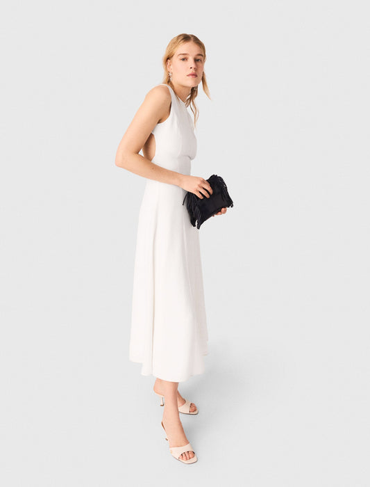 Backless Midi Dress White