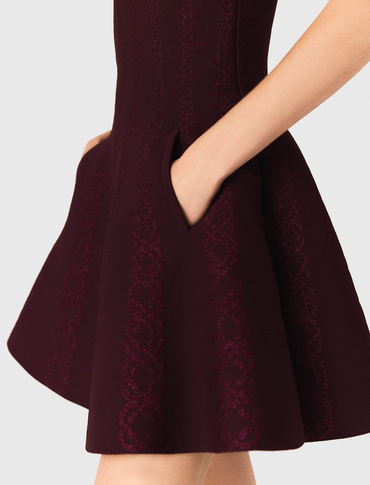 Maje Knitted Dress Burgundy