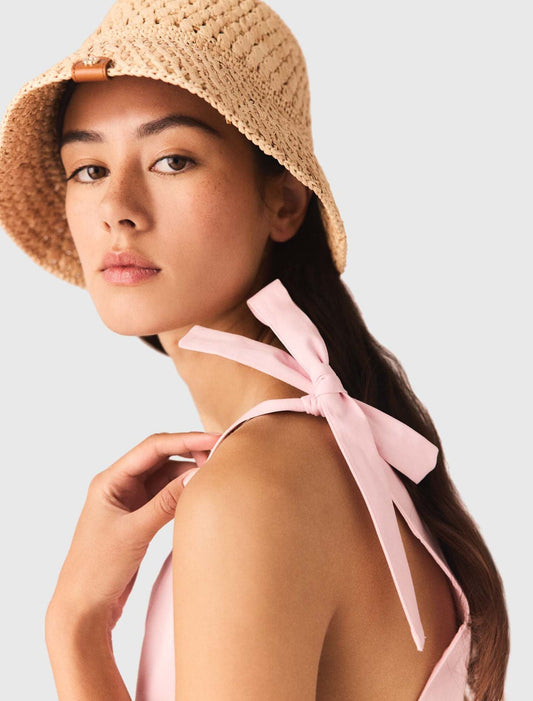 Short Flared Cotton Dress Pink