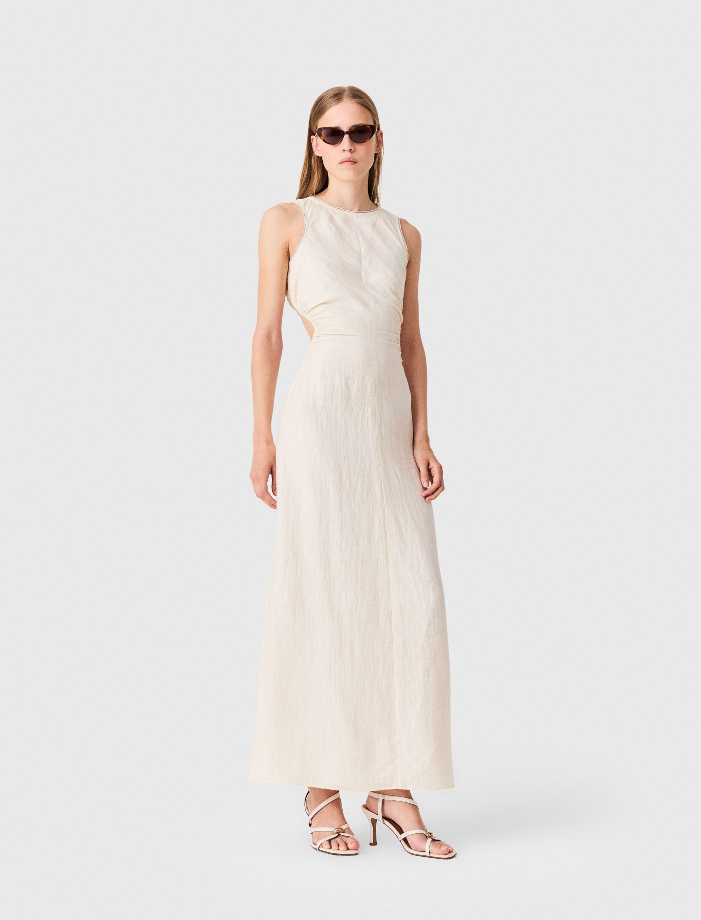 Open-back maxi dress Cream