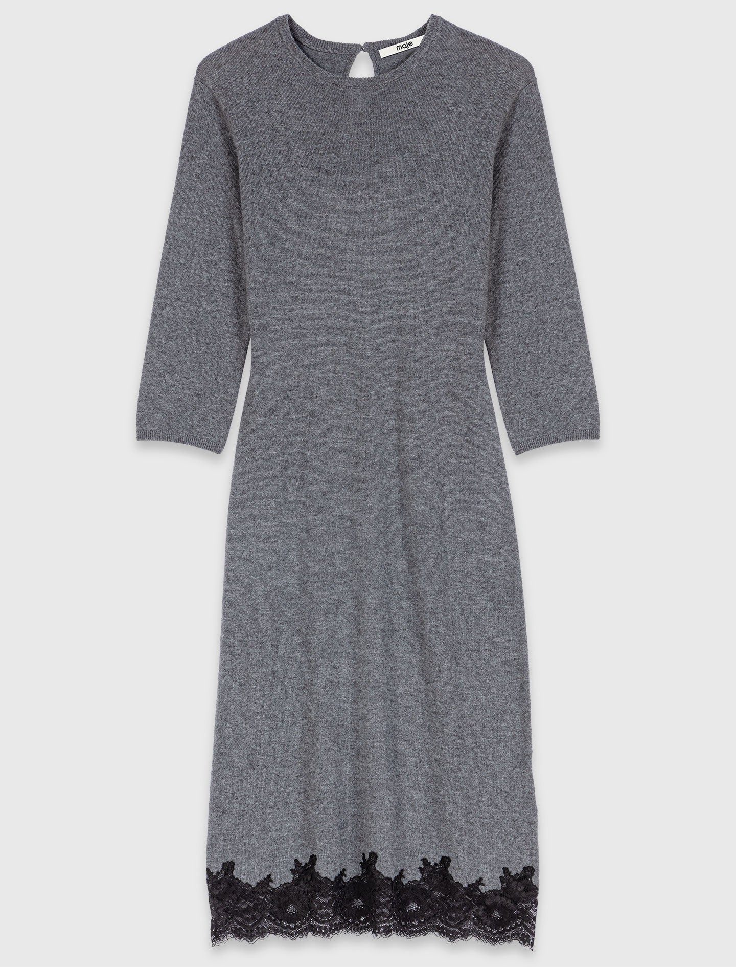 Dress with lace panel Grey/Black