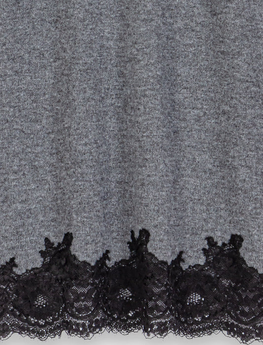Dress with lace panel Grey/Black