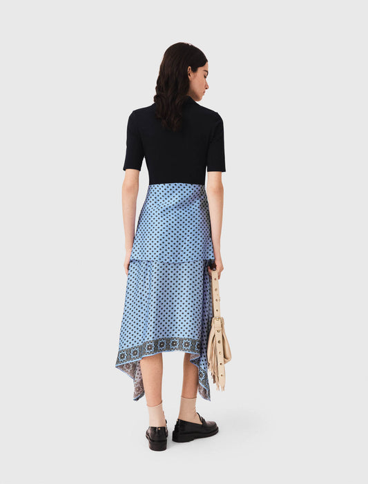 Layered-effect scarf skirt dress Light Blue Loungewear