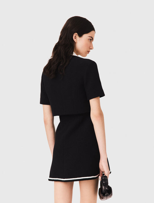 2-in-1 tweed dress Black
