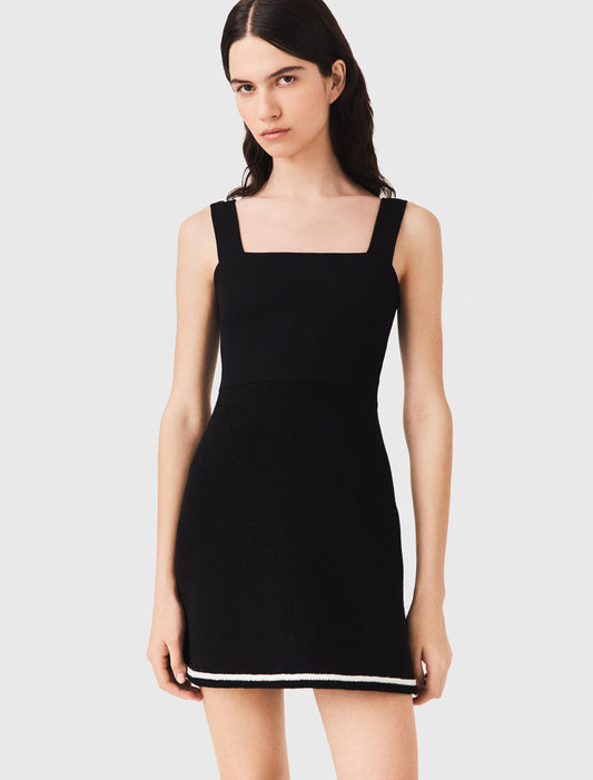 2-in-1 tweed dress Black